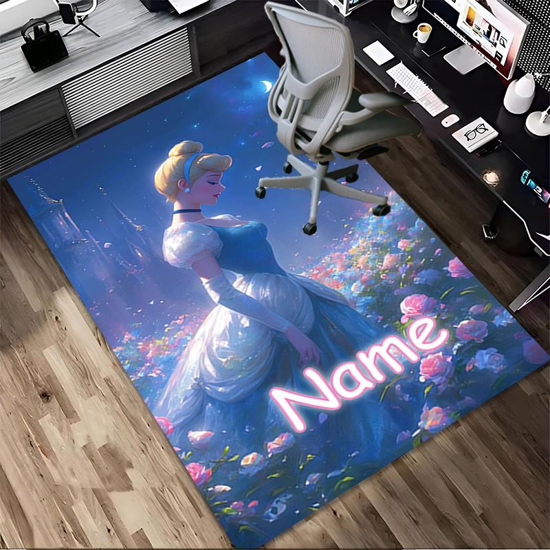 Personalized Name Forest Friends Living Room Non-Slip Area Rug Soft Carpet for Bedroom Kids Playroom Sofa Office Home Decor Doormat