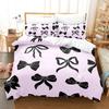 4pcs Bowknot Bedding Sets Skin Friendly Soft Bedsheets And Duvet Covers Comfortable And Lovely Suitable For All Ages
