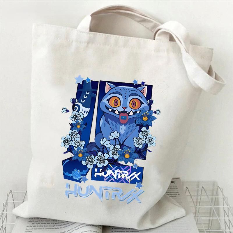 KPOP Группа Охотников на Демонов Холщовая сумка с принтом тигра Сумка через плечо для студентов Повседневная сумка-тоут для покупок