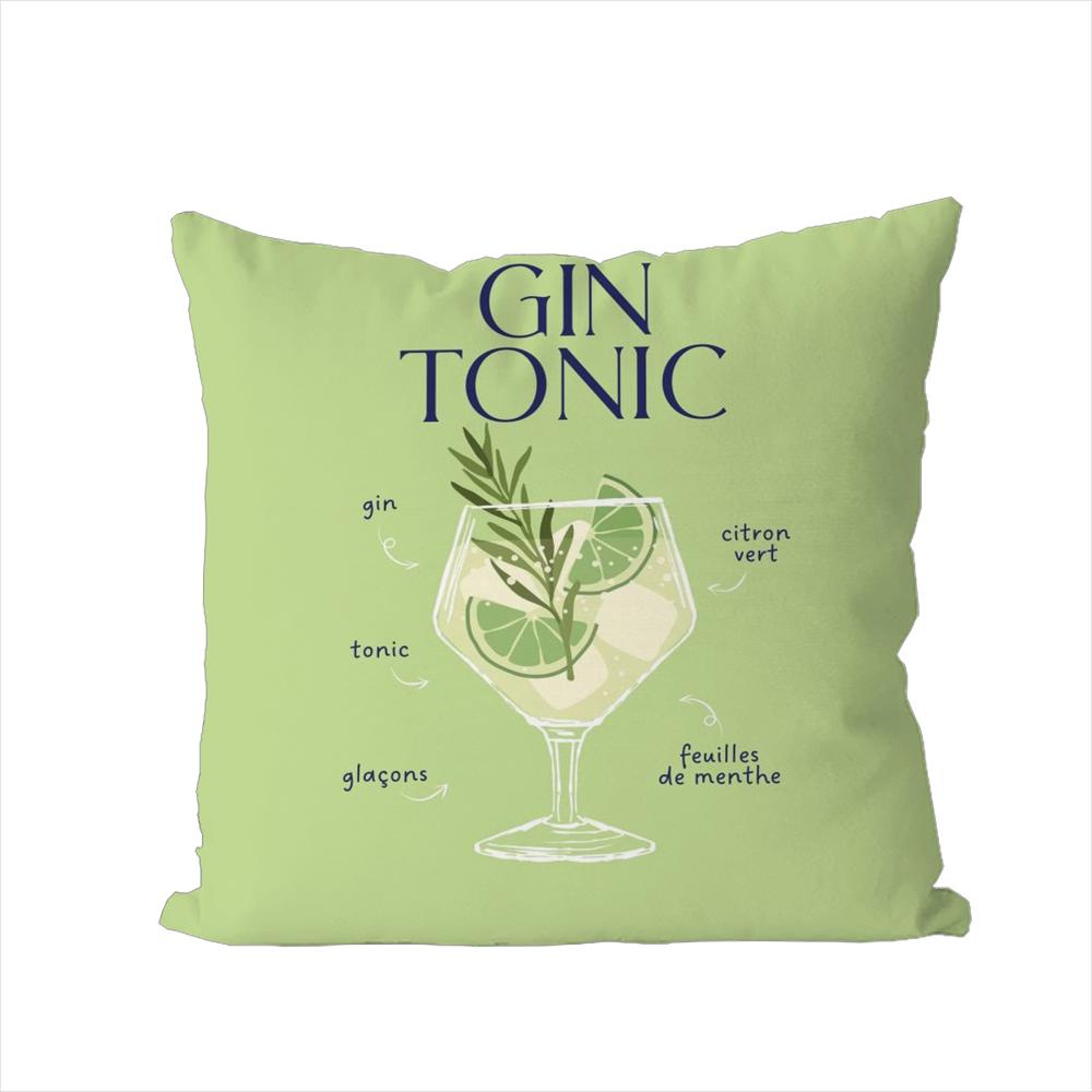Gin Tonic Cocktail Painting Pillow Case For Car Sofa Decorative Home Doublesided Print Plush Square Throw Pillow Cushion Cove