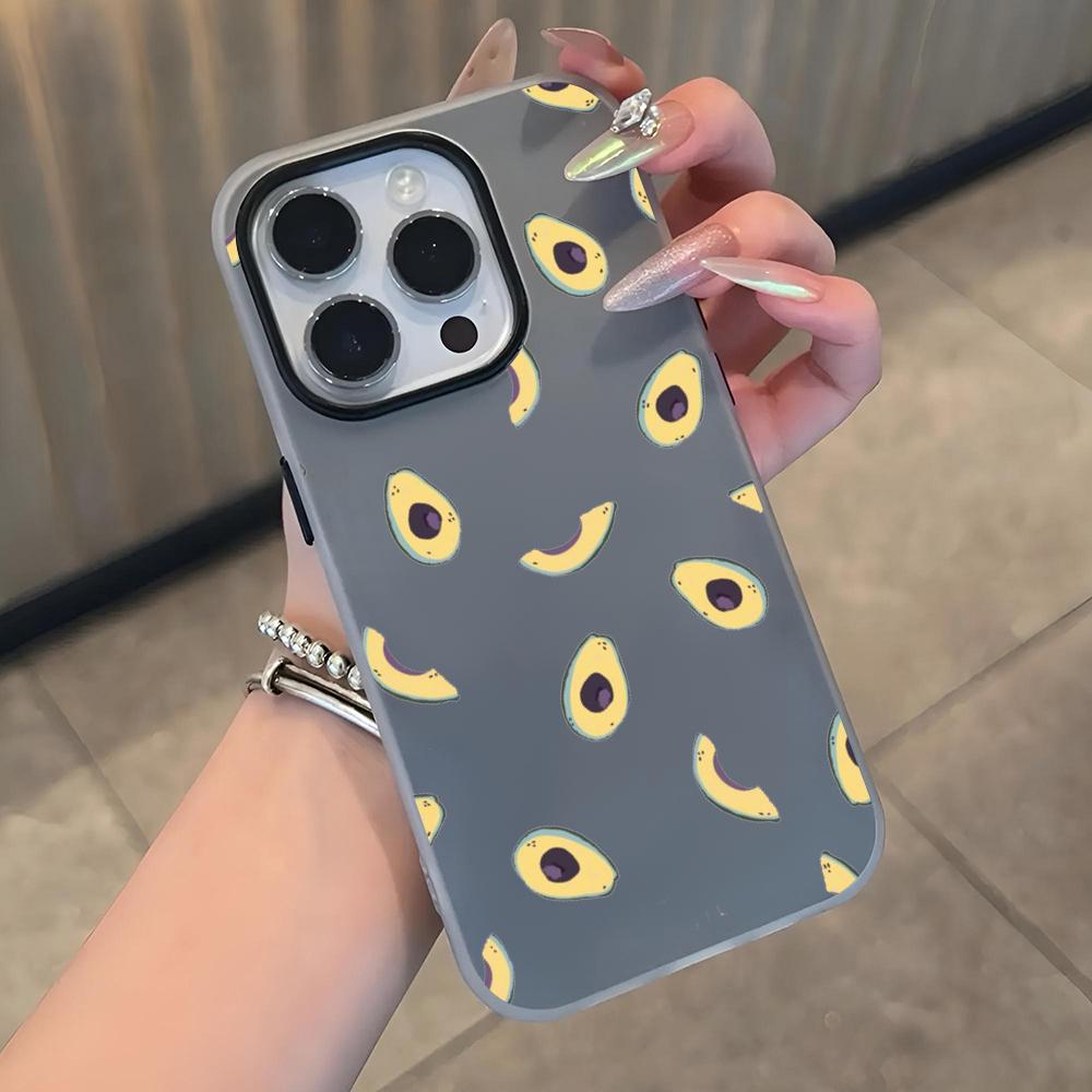 Cartoon Cute Avocado Phone Case Soft Matte Candy For IPhone 17 16 15 14 Pro Max Plus 13 12 11 Transparent Bumper Cover