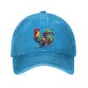 Colorful Rooster Print Baseball Cap Unisex Cotton Adjustable Curved Brim Casual Outdoor Dad Hat