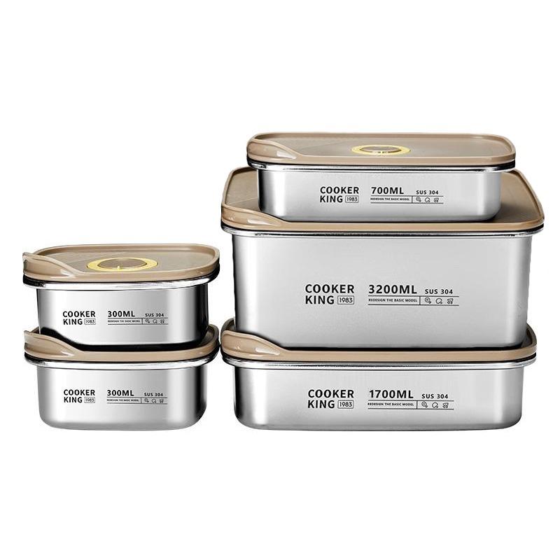 COOKER KING Контейнер для хранения продуктов Нержавеющая сталь Кемпинг Ланч-бокс для фруктов Бенто-бокс Холодильник Морозильник Герметичный контейнер для хранения
