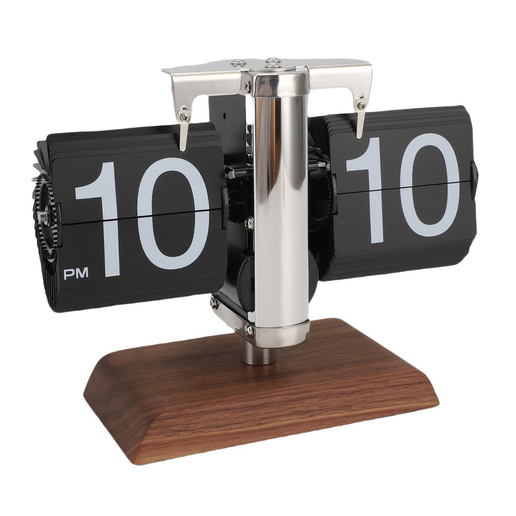 Ретро Перекидные Часы Автоматическое Перелистывание Страниц 12 Часов Работающие от Батарейки Механические Часы с Большими Цифрами для Гостиной Письменного Стола