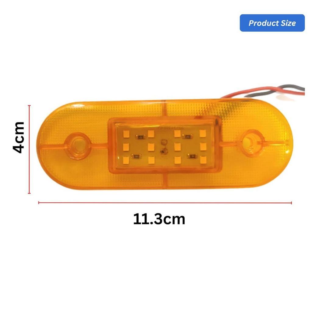 8PCS Amber LED Rear Side Marker Clearance Lights 12V for Truck Trailer RV Bus Boat | Waterproof Flat Base