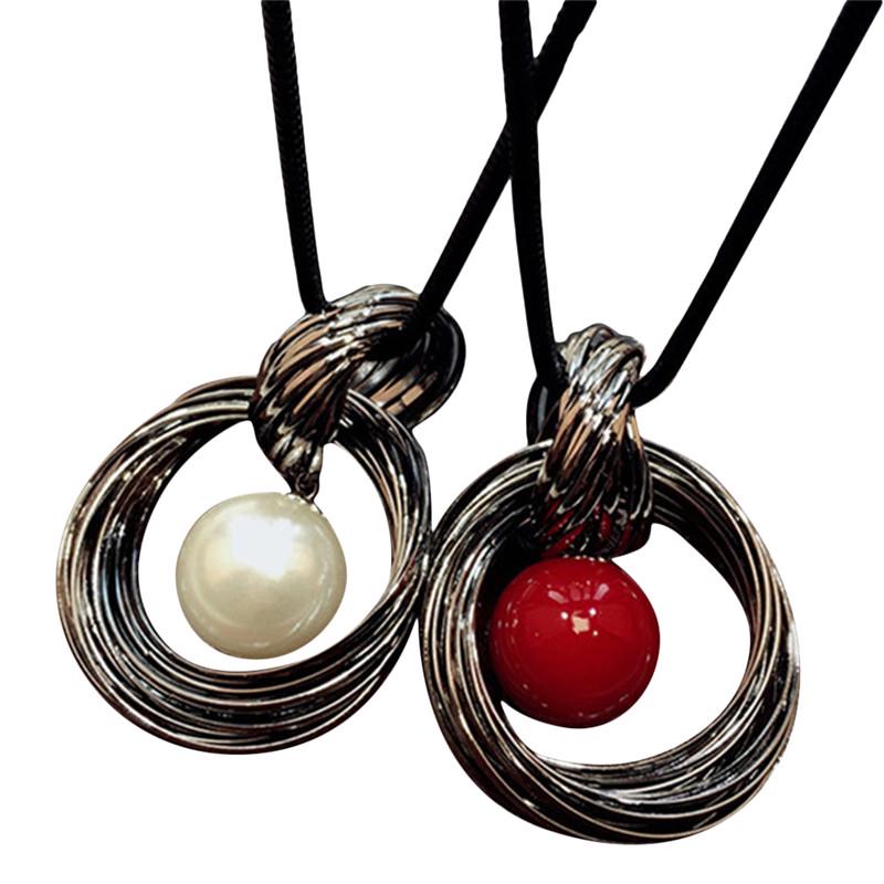 Fashion Jewelry Women Necklace with Drop Pendant Long Paragraph Sweater Chain Decorative