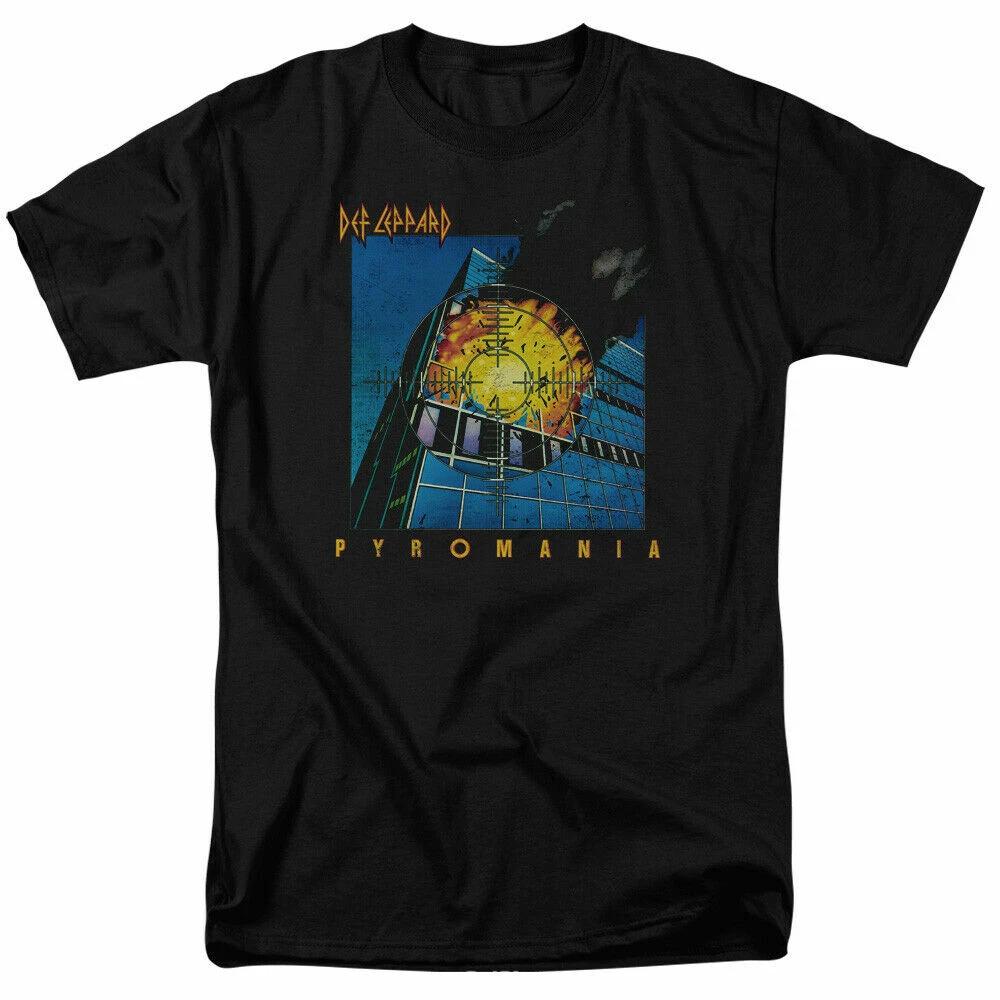 Officially licensed Def Leppard Pyromania Mens Black T Shirt Def Leppard Tee