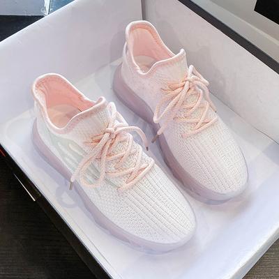 Женская обувь Летние дышащие удобные кроссовки Женские кроссовки на платформе со шнуровкой Женские нескользящие повседневные спортивные туфли