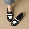 Fashion NEW Spring/Autumn Women Loafers Round Toe Chunky Heel Shoes Split Leather Shoes for Women Slip-on Mixed Colors Sweet Women Pumps