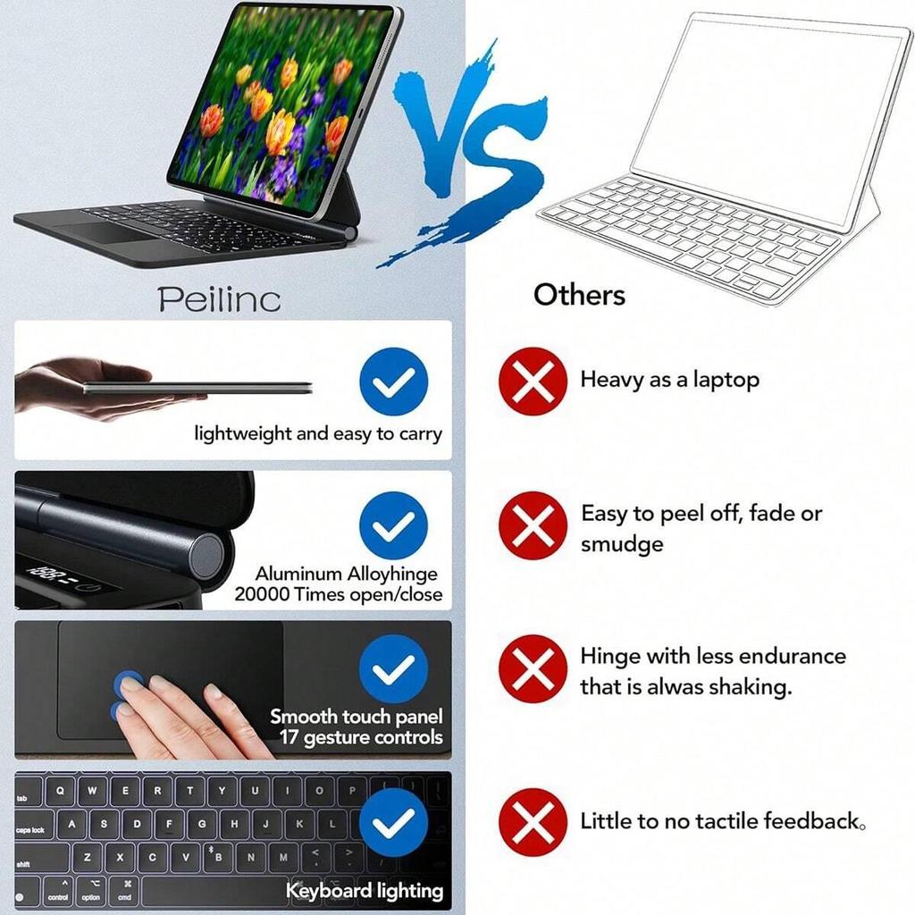 Магнитный чехол-клавиатура Magic Keyboard для iPad 10-го поколения, Air 10,9 дюйма, Bluetooth, сенсорное управление