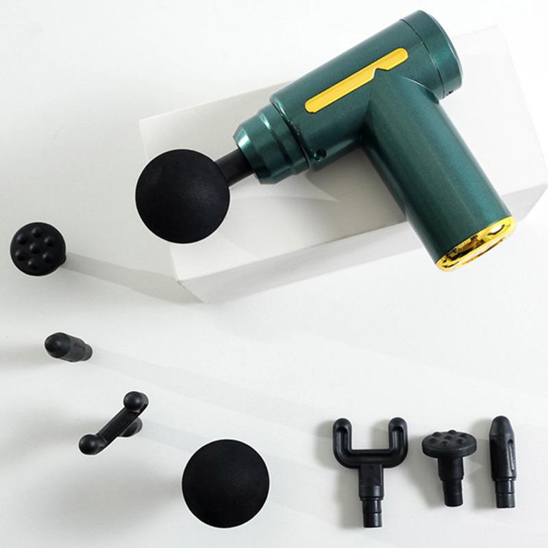 Мини-массажный пистолет BOLU 4-в-1, 6-скоростной фитнес-релаксационный массажер для мышц тела, плеч, спины