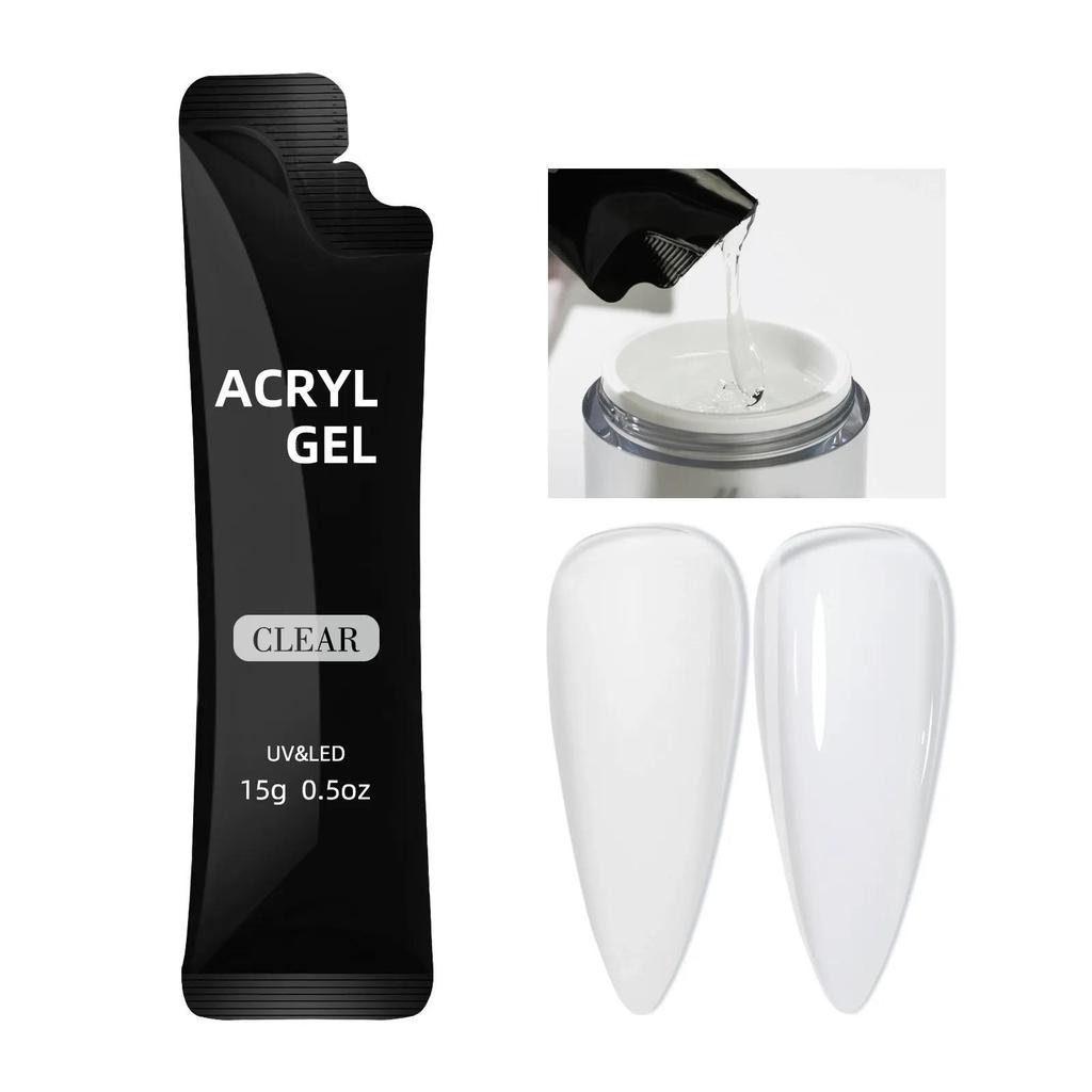 УФ Твердый Гель для Наращивания Ногтей, 15 мл - Быстрый Кристаллический Гель для Быстрого Нанесения