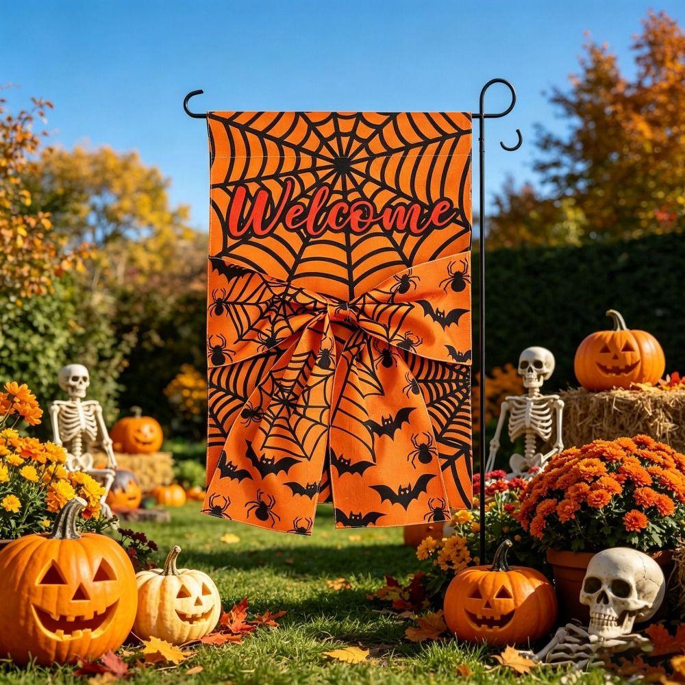 Washable Halloween Decoration Cloth Fall Garden Flag Multiple Styles Sign Outdoor Decoration  Deck