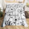 Dandelion Duvet Cover Full Queen Botanical Floral Bedding Set Nature Theme Butterfly Dandelions Comforter Cover For Boys Girls