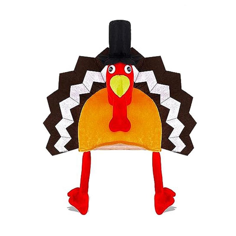 Funny Carnival Chicken Leg Hat for Adults 2pcs Set - Christmas Thanksgiving Decoration Turkey Hat Halloween Party Festive Cap