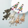 Women's Drop Earrings Alloy Colorful Rhinestone Earrings Versatile Long Tassel Pendant Earrings