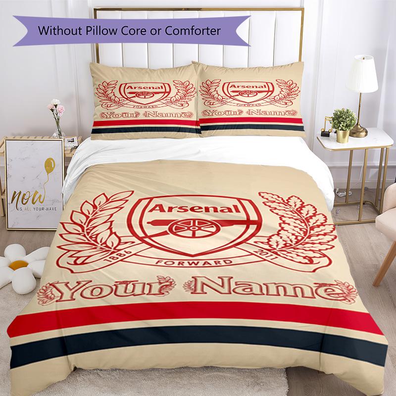 Arsenal F.c. Personalized Name Duvet Cover Set Design for Study room Wrinkle Resistant Bedroom Decor Wedding Party GiftLuxury Gift for Birthday,
