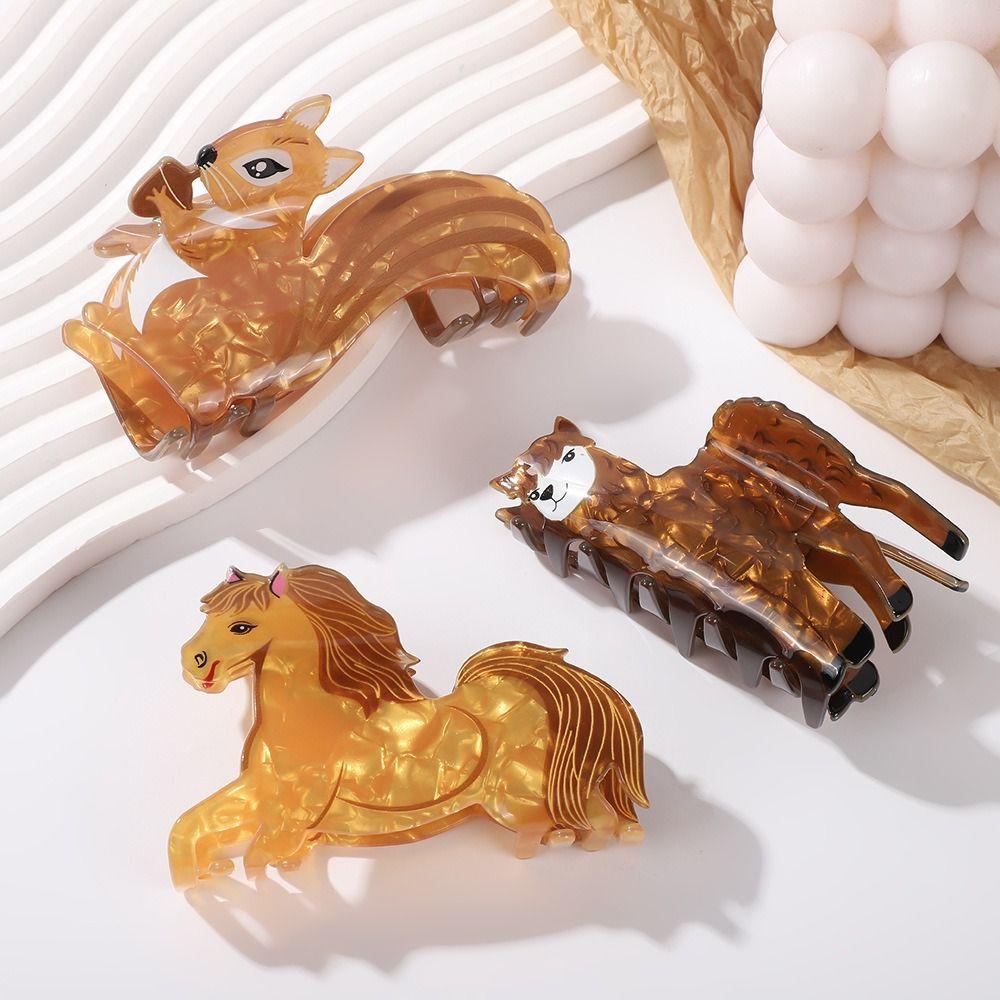 Cartoon Acrylic Claw Clip Leaf Large Shark Clip Fashion Animal Hair Claw  Ladies