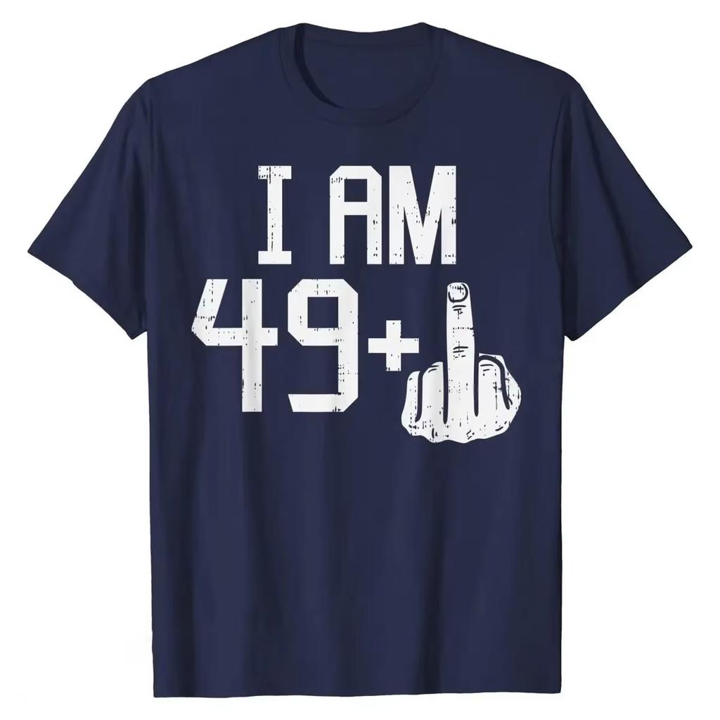 2026 Hot Sale 49 1 Plus Middle Finger Fifty Funny 50 Yr 50th Birthday Gift T-Shirt Tees Graphic Design Cotton Oversized T-shirts