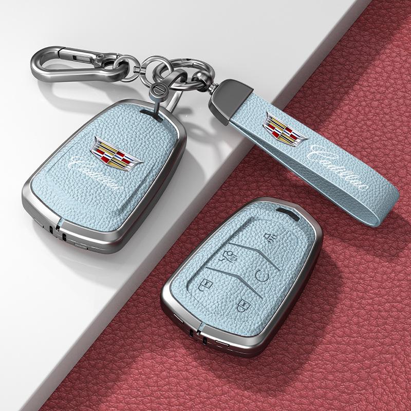 Кожаный чехол для ключа для Cadillac XT5/CT6/XT4/XTS и ATSL – Унисекс-дизайн с пряжкой