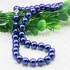 10mm Round Dark Blue Pearl Shell Necklace Women Girls Hand Made Jewelry Making Design for Accessory Gifts For Mother