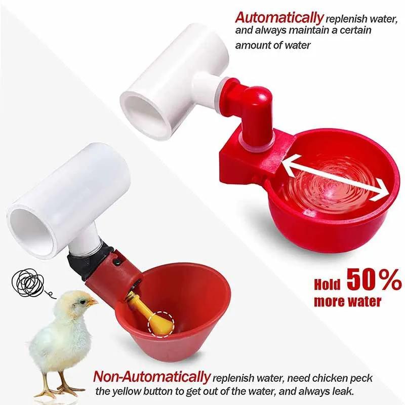 30 шт. Автоматическая поилка, пластиковая чашка для питья курицы и утки, кормушка для цыплят, миска для птицеводческой фермы, чашки для питья воды, простая установка