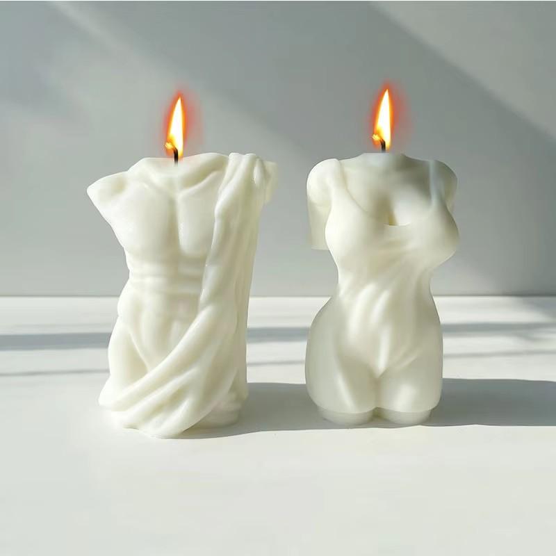 Sexy Female Candle Silicone Mold Muscle Man Body Resin Plaster Mould Human Woman Scented Candle Making Tools Home Decor Lover Gift