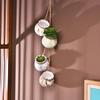 Mini Ceramic Flower Pot Succulent Flower Pot 4-Piece Flower Pot Set Hanging Wall-Mounted Creative Personalized Flower Vase
