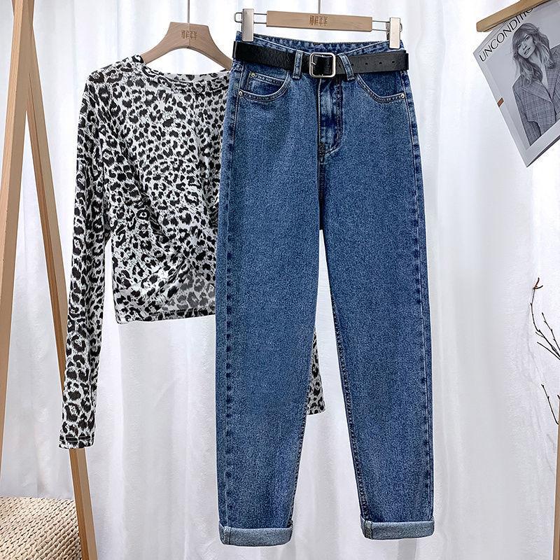 Women's Cowboy Straight Leg Pants High Waisted Loose Cropped Pants Haren Pants Jeans