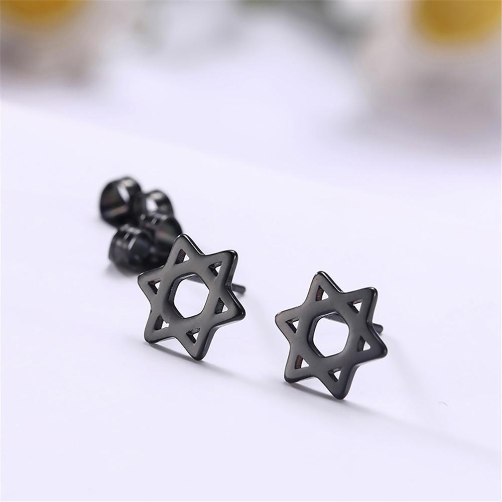 Star of David Hexagram Stud Earring for Women Stainless Steel Gold Ear Studs Israel Jewish Judaism Jewelry