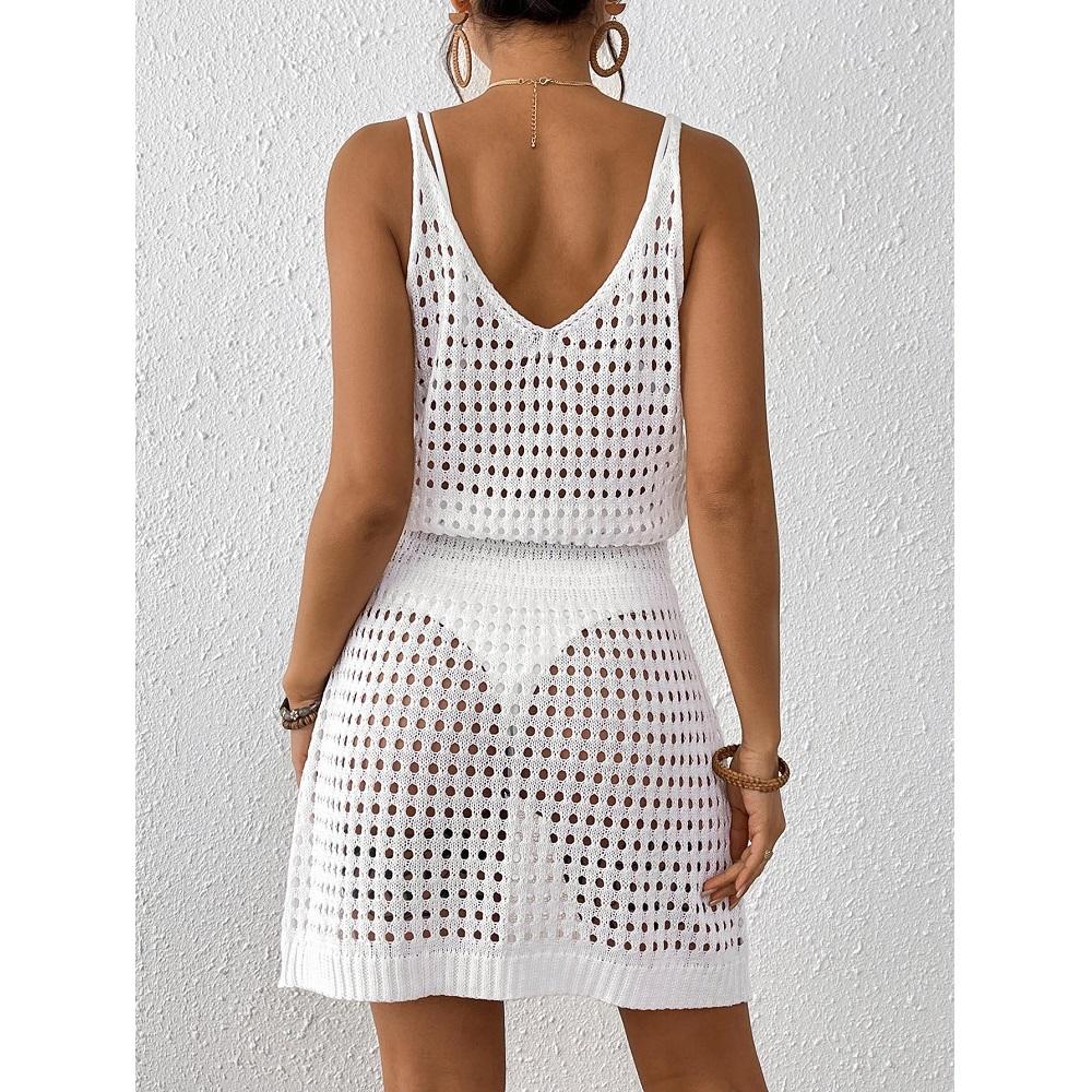 Женская летняя пляжная одежда, бикини, купальники, накидки, платья, женское трикотажное пляжное платье с открытыми плечами