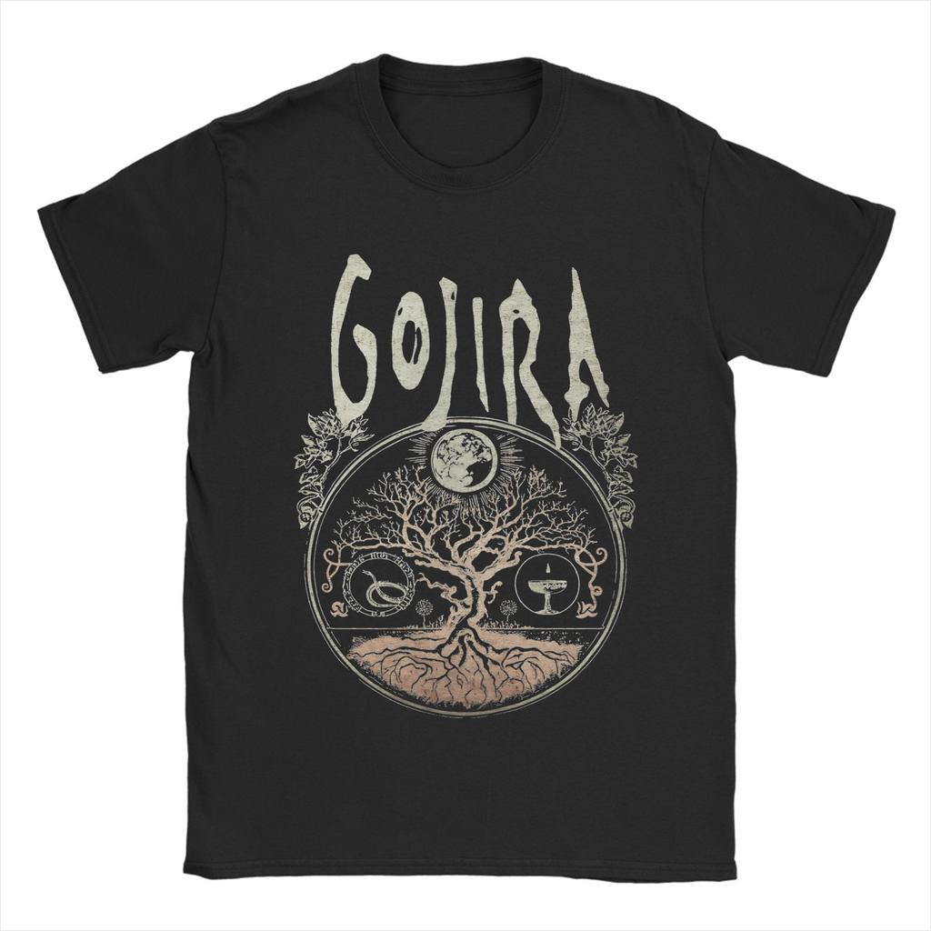 Men Gojiras Rock Metal Band T Shirt 100% Cotton Tops Novelty Short Sleeve O Neck Tees Gift Idea T-Shirts
