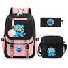 Anime Cartoon Peripheral Printing Children'S Backpack Student Schoolbag Three-Piece Set Shoulder Bag Pencil Case