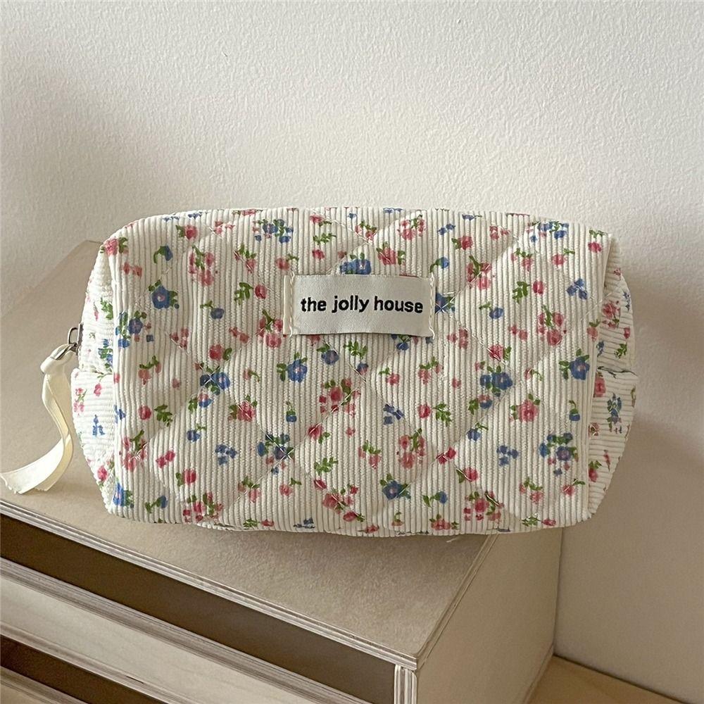 Large Floral Cosmetic Bag Coquette Organizer Bag Fashion Aesthetic Toiletry Bag  for Women Girls