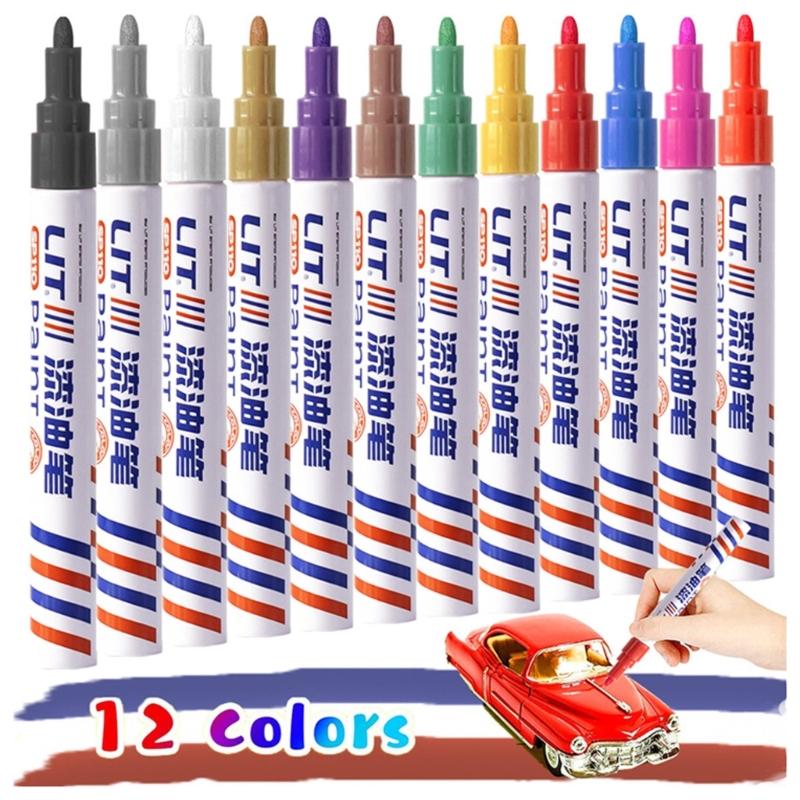 Tire Paint Pen Long Lasting Car Wheel Touch Up Paint Marker Pen Waterproof Oil Based Formula for Tire Restoration