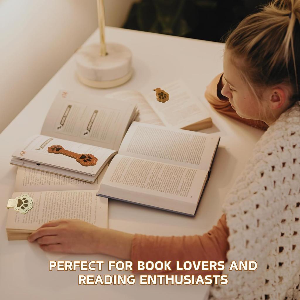 Leather magnetic bookmark, retro-style, uniquely shaped dog paw magnetic marker, creative marker, magnetic bookmark clip