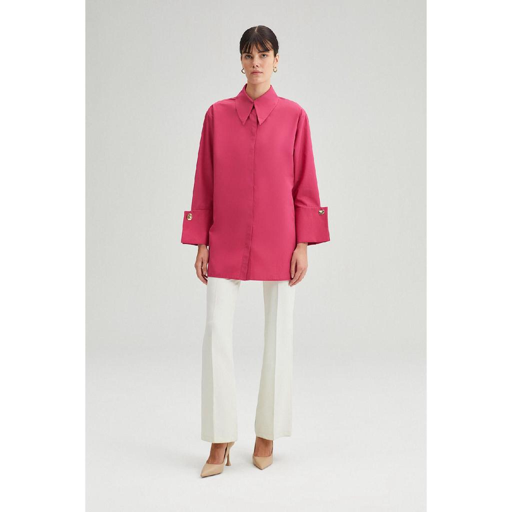 Wide Cuff Poplin Shirt