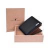 Мужской кошелек Kyle из черной/красной кожи - упакован в премиальную деревянную коробку