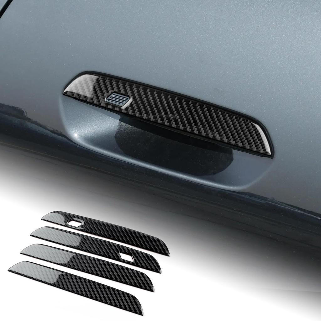 AIRSPEED Carbon Fiber Interior Door Handle Protector Sticker for Mini Countryman Customizable Garnish for a Stylish Easy Installation with Tape (U25,