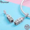 BAMOER New Collection 925 Sterling Silver British Big Ben Building Pendant Charm Fit Charm Bracelets