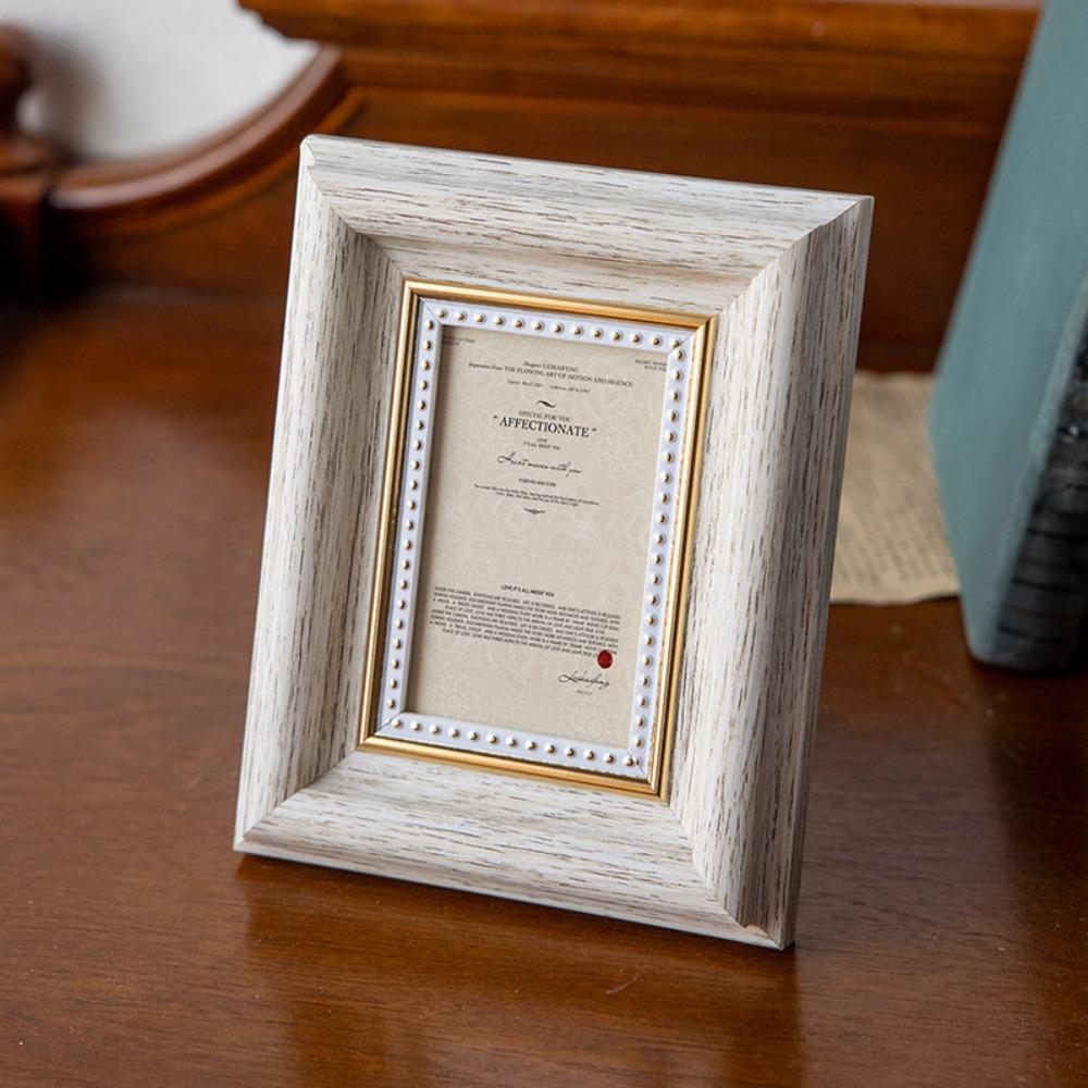 2PCS Mini Antique Picture Frames Rustic Photo Storage Frame Small Frame Desktop Photo Frame Bedroom