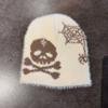 Knitted Unisex Skull Pumpkin Hat With Letter Design For Fall And Seasons Winter
