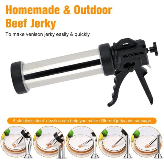 Комплект для изготовления сосисок из нержавеющей стали, профессиональный аппарат для вяленого мяса, для фарша, большой емкости, с толкателем для мяса, щетками, машина для изготовления сосисок