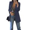Women Suit Coat Lapel Long Sleeve Open Front Suit Jacket Solid Color Big