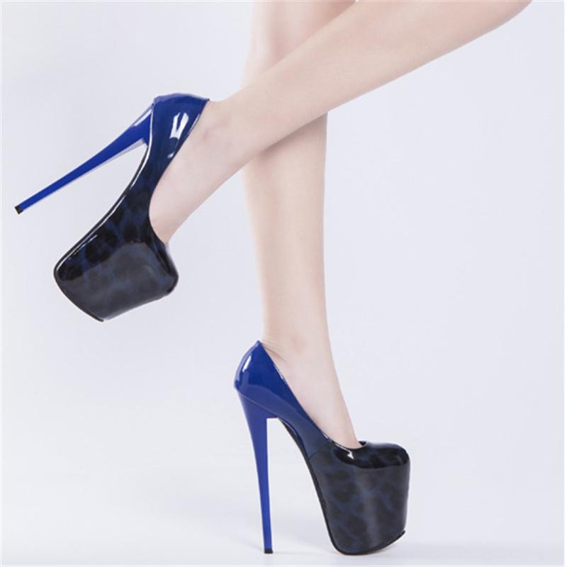 Модные сексуальные леопардовые туфли на высоком каблуке 19 см, женские туфли-лодочки на платформе, модные туфли красного золота для свадебной вечеринки, фетиш-туфли, большой размер 45 50