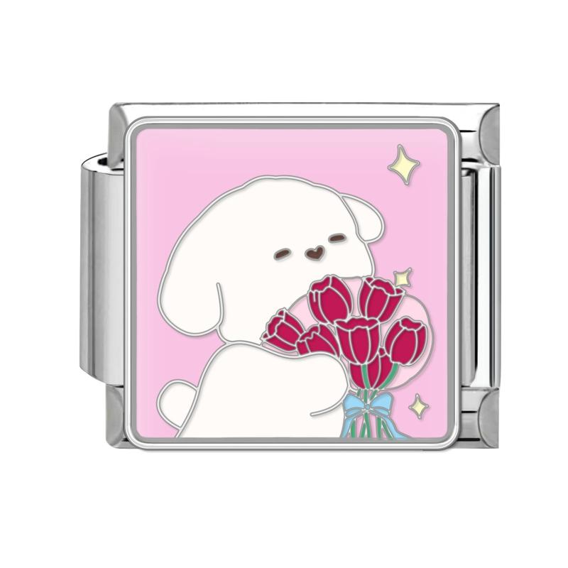 Мультяшные Милые Кошки Собаки Лапа Сердце Ночь Луна Цветы Итальянские Шармы-Звенья Подходят для Браслета из Нержавеющей Стали 9 мм Женщины DIY Изготовление Подарки