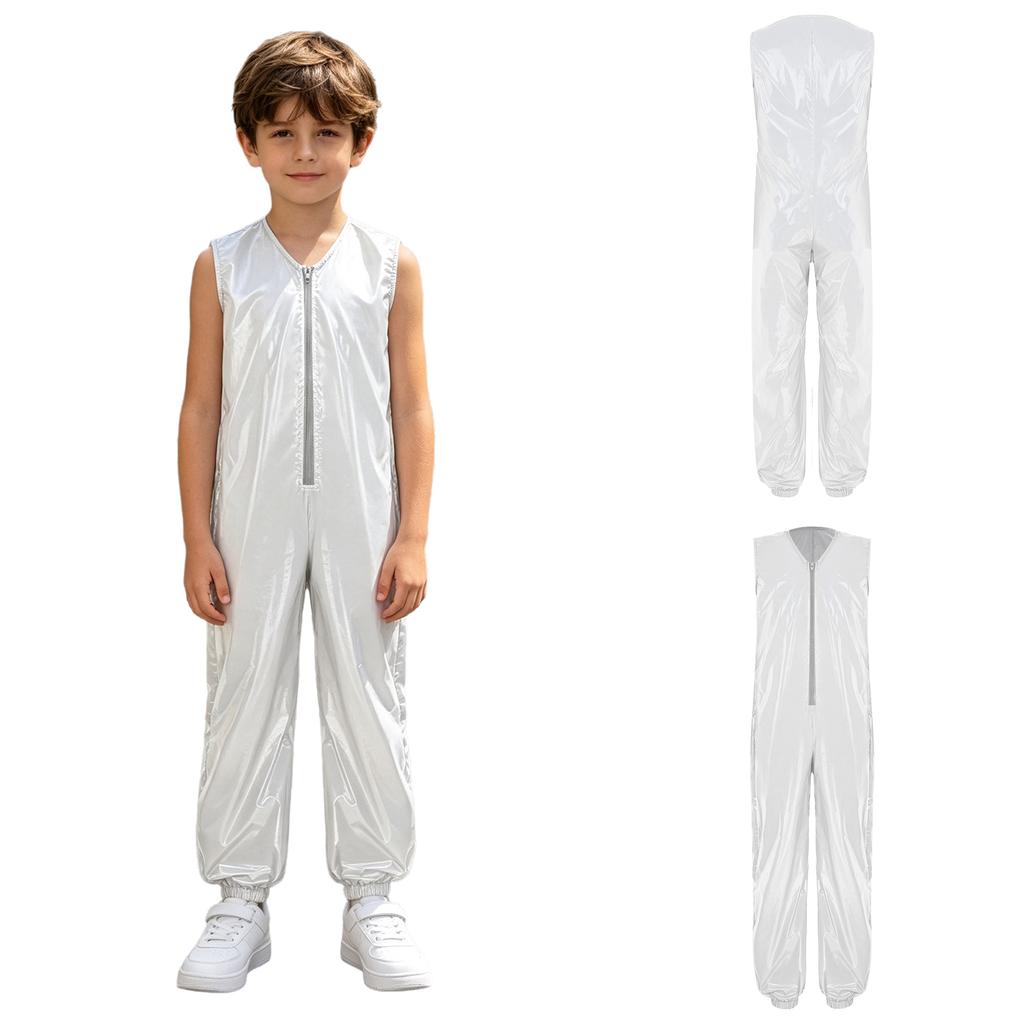 Kids Boys Girls Adaptive Jumpsuit Water Resistant Diaper Cover Bodysuit Sleeveless Zip-up Elastic Leg Opening Rompers for Pool Beach Swim
