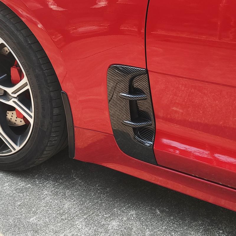 Car Front Door Fender Hole Grille Leaf Plate Air Outlet Decoration Cover Strip For Kia Stinger 2018-2023 Exterior Styling