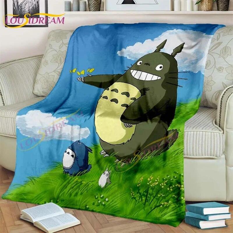 Одеяло в стиле аниме «Миядзаки», одеяло «Мой сосед Тоторо», одеяло «Унесенные призраками», фланелевое одеяло для спальни, гостиной, дивана