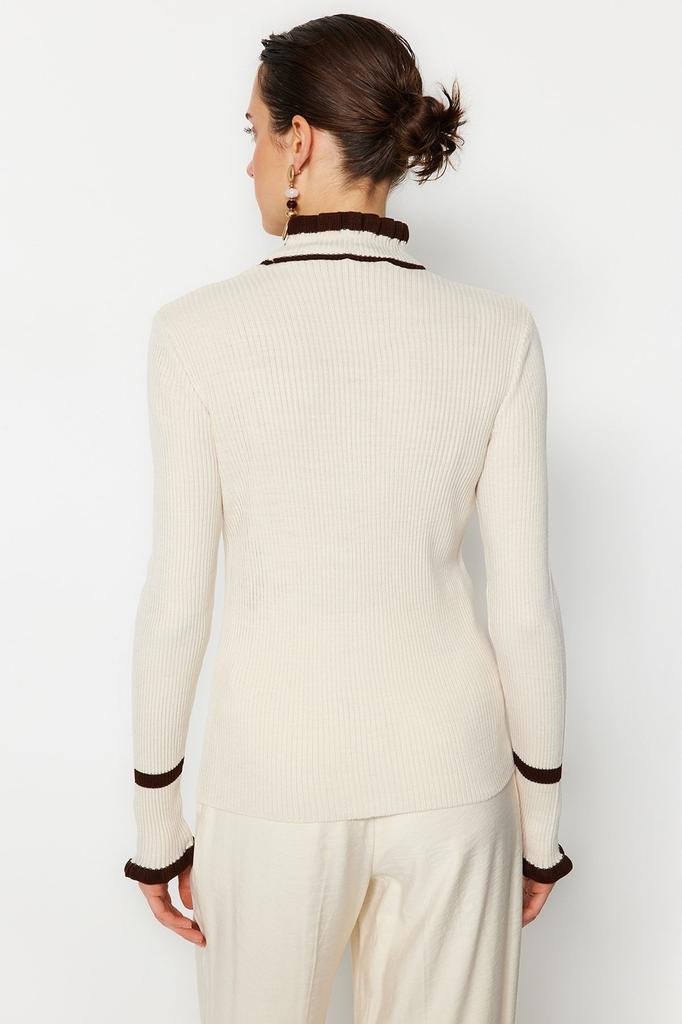 Женский свитер в элегантном стиле, трикотаж с цветными блоками, свитер